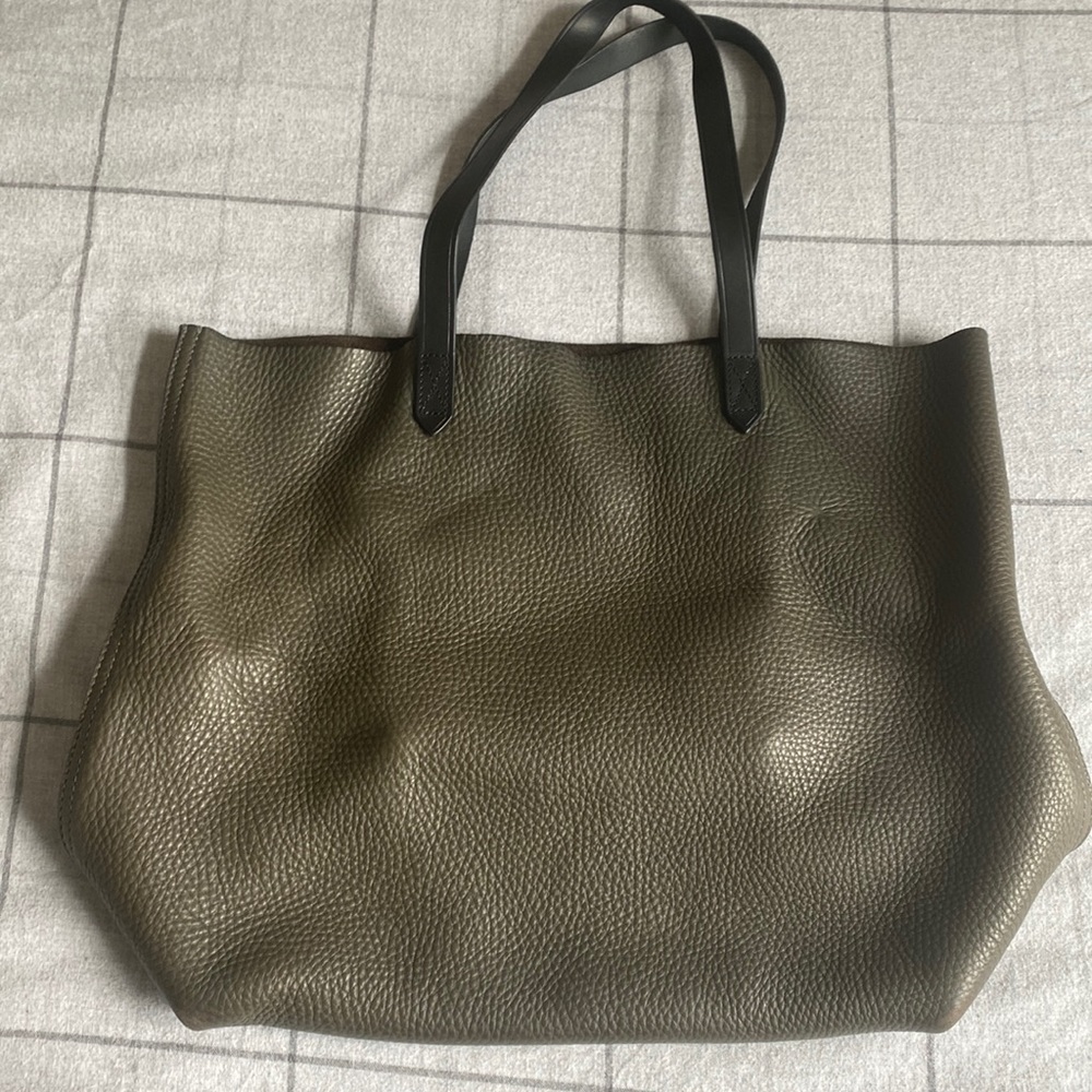 Soft leather Madewell Transport tote bag.